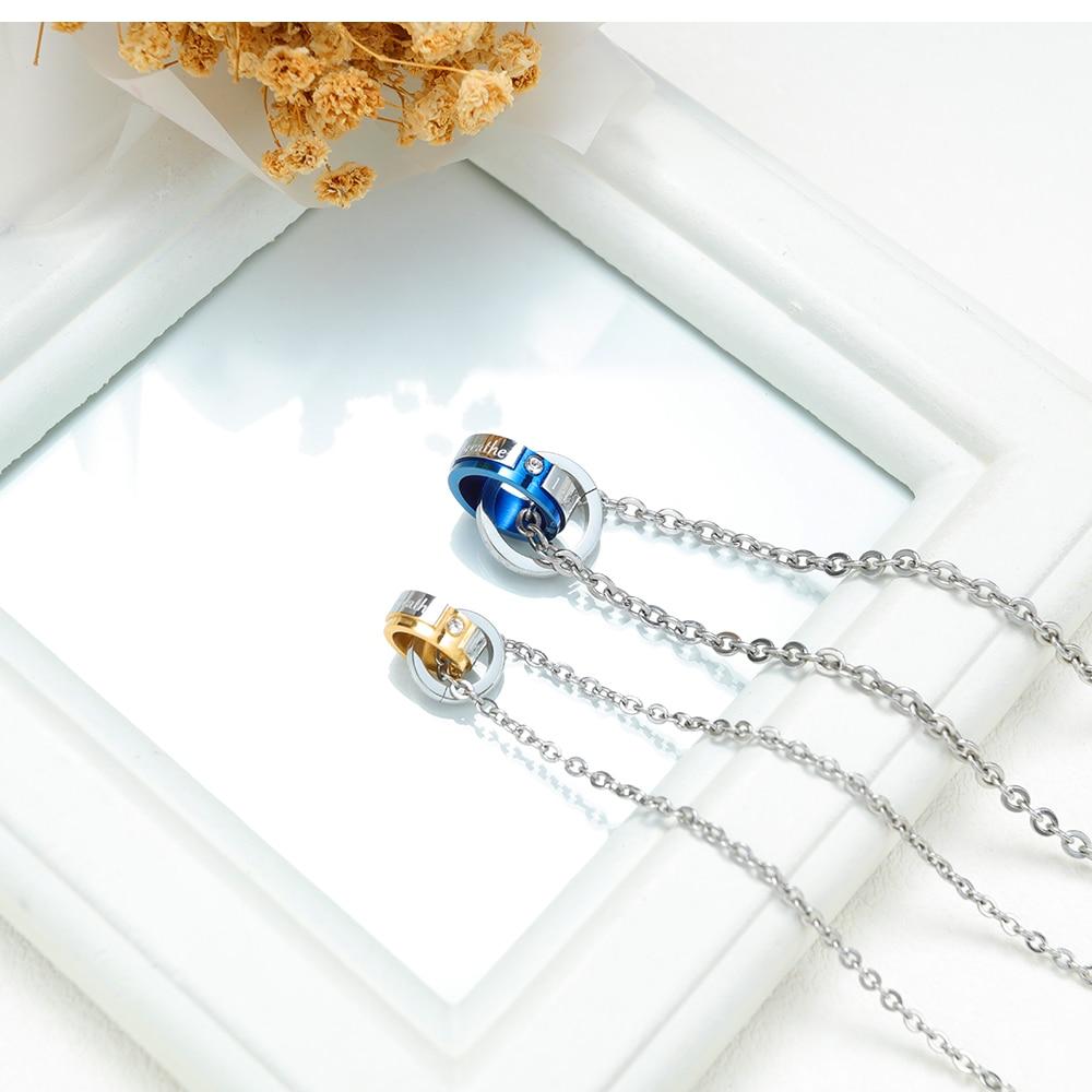 Couple Neaklaces 'ETERNAL LOVE' Matching Set Necklace for His and Her Valentines Gift for Boyfriend Girlfriend