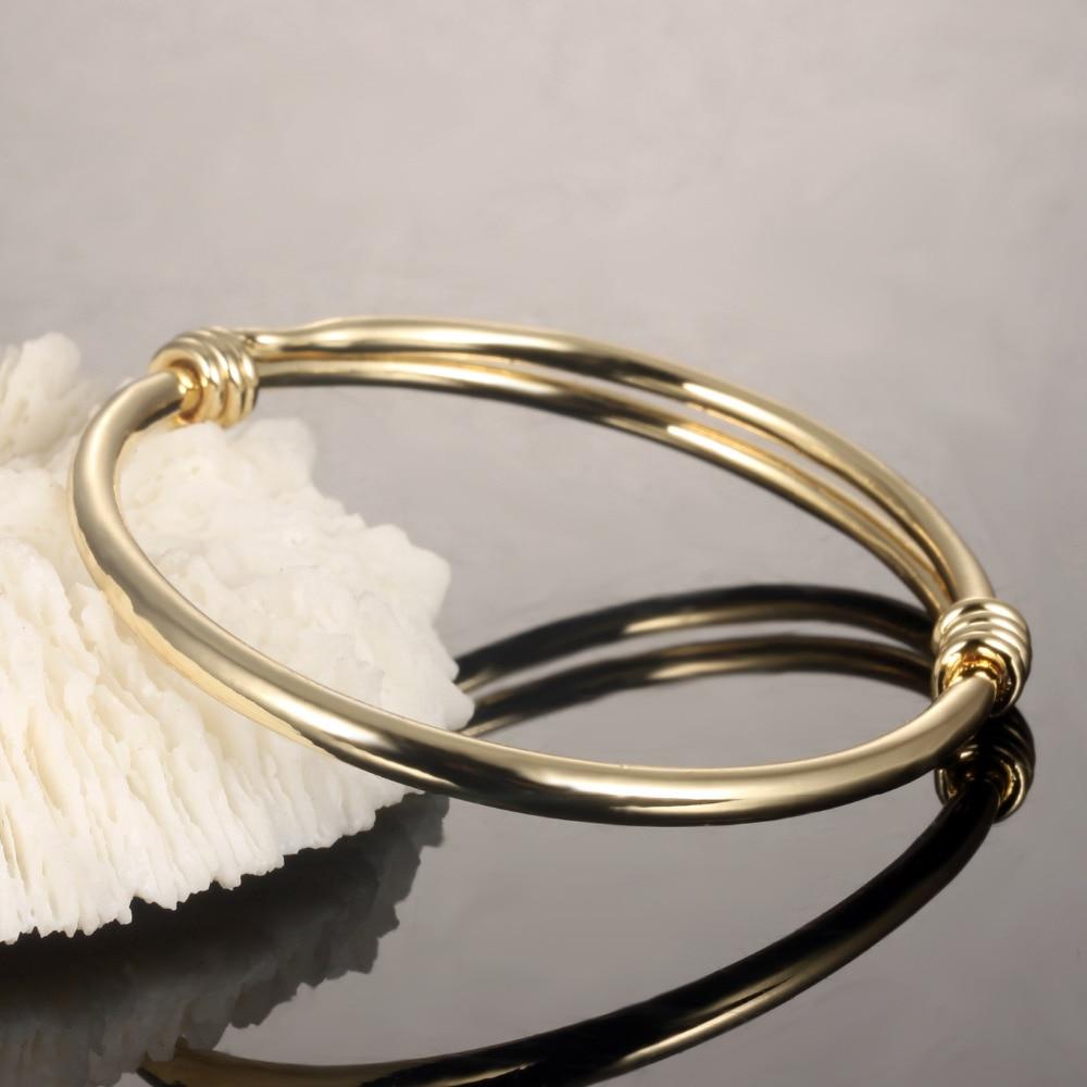 Gold Color Bangles For Baby Girls Boys Vintage Smooth Surface 12-15cm Long Fashion Jewelry Anklet Bangle