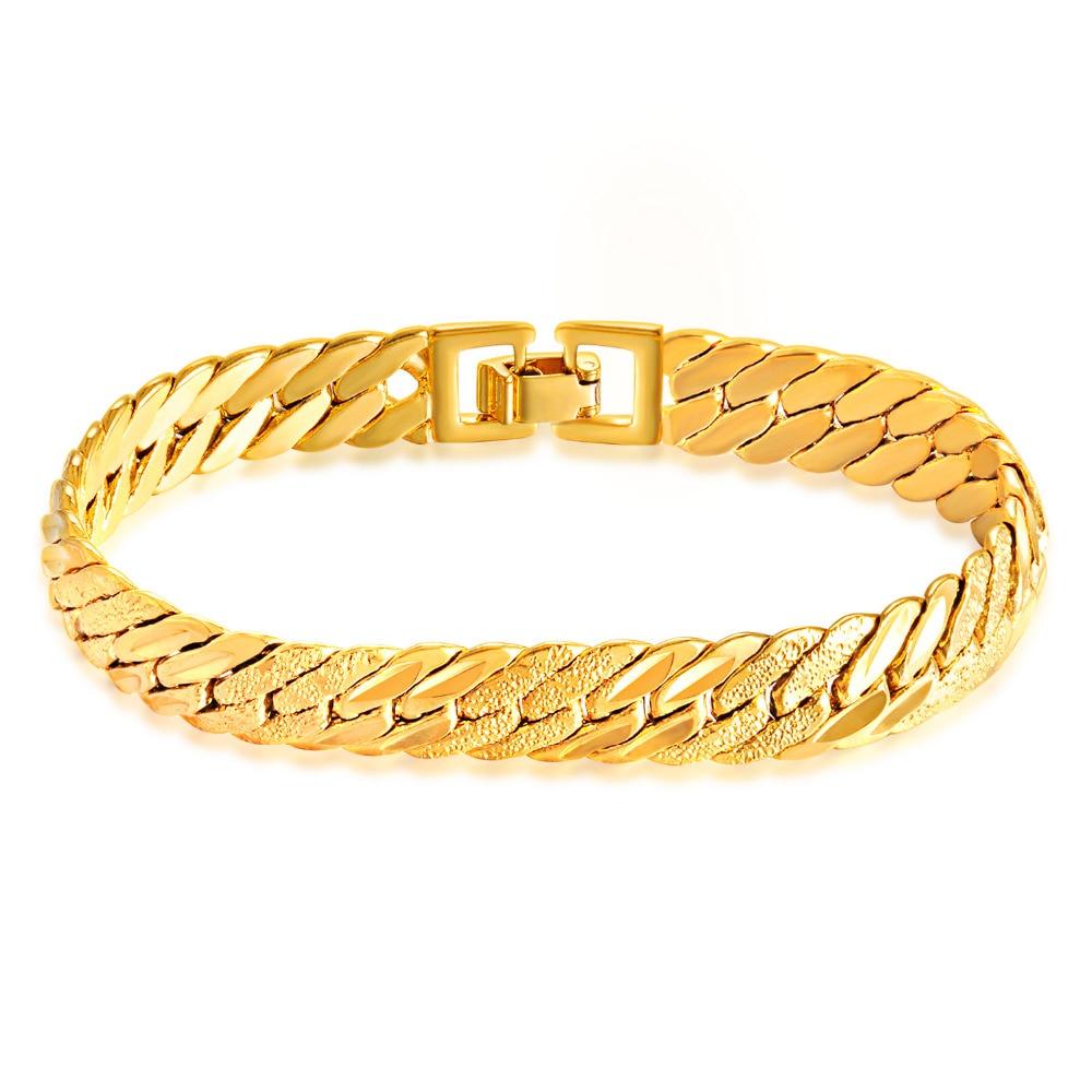 Hiphop Gold Color Chain Bracelet For Men Dull & High Polished 21CM Length 11MM Width Luxury Male Snake Link Bracelet