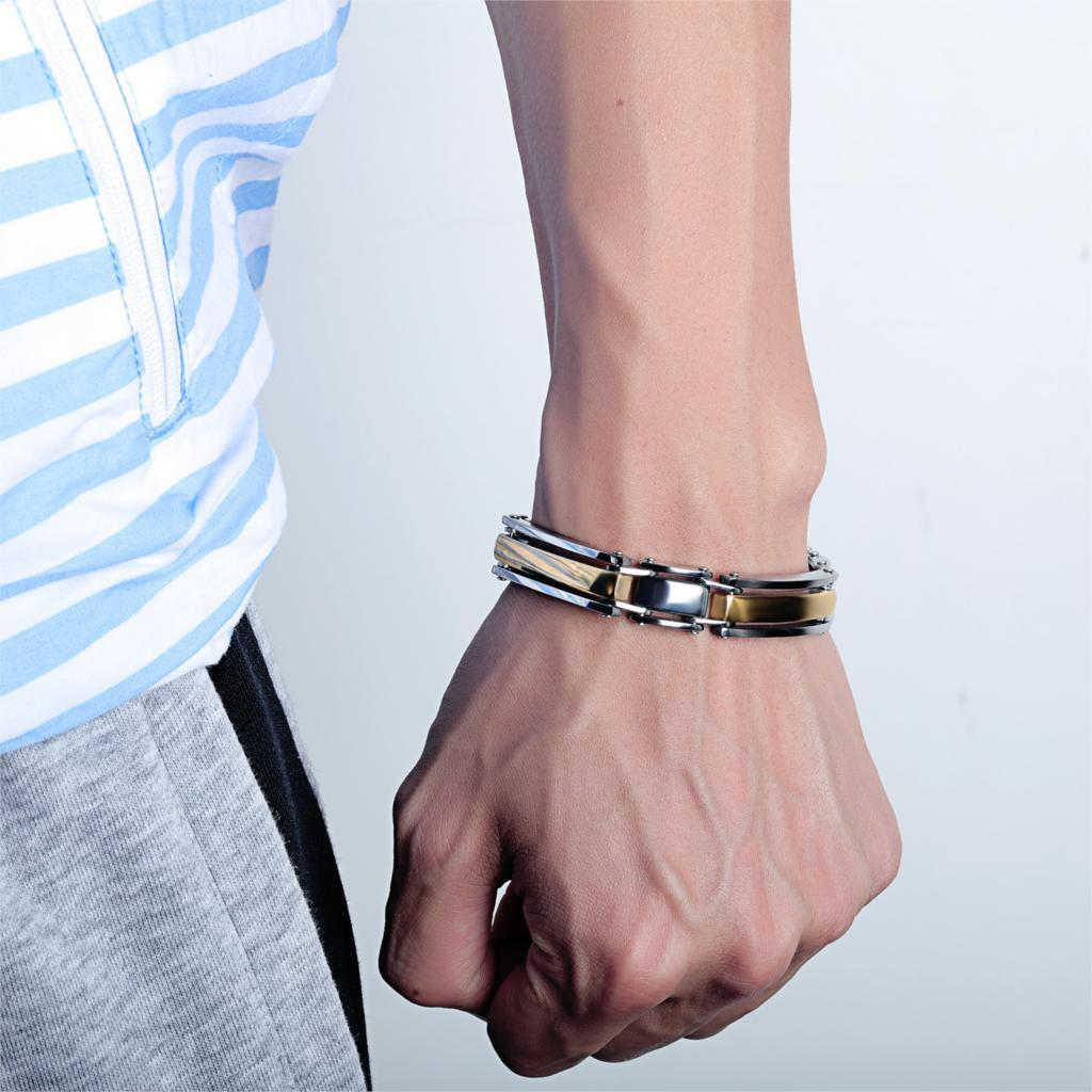 Men Simple Bracelet Steel/Gold/Black/ Color Stainless Steel Charm Chain Link Bracelet 220mm Customize Engraved Jewelry