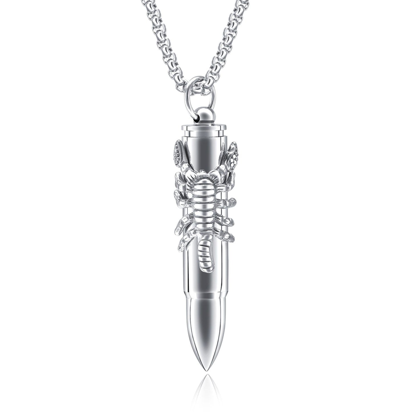 New Arrival Vintage Scorpion Bullet Pendant Necklace For Male Jewelry Gift 316L Stainless Steel Men Jewelry Necklace