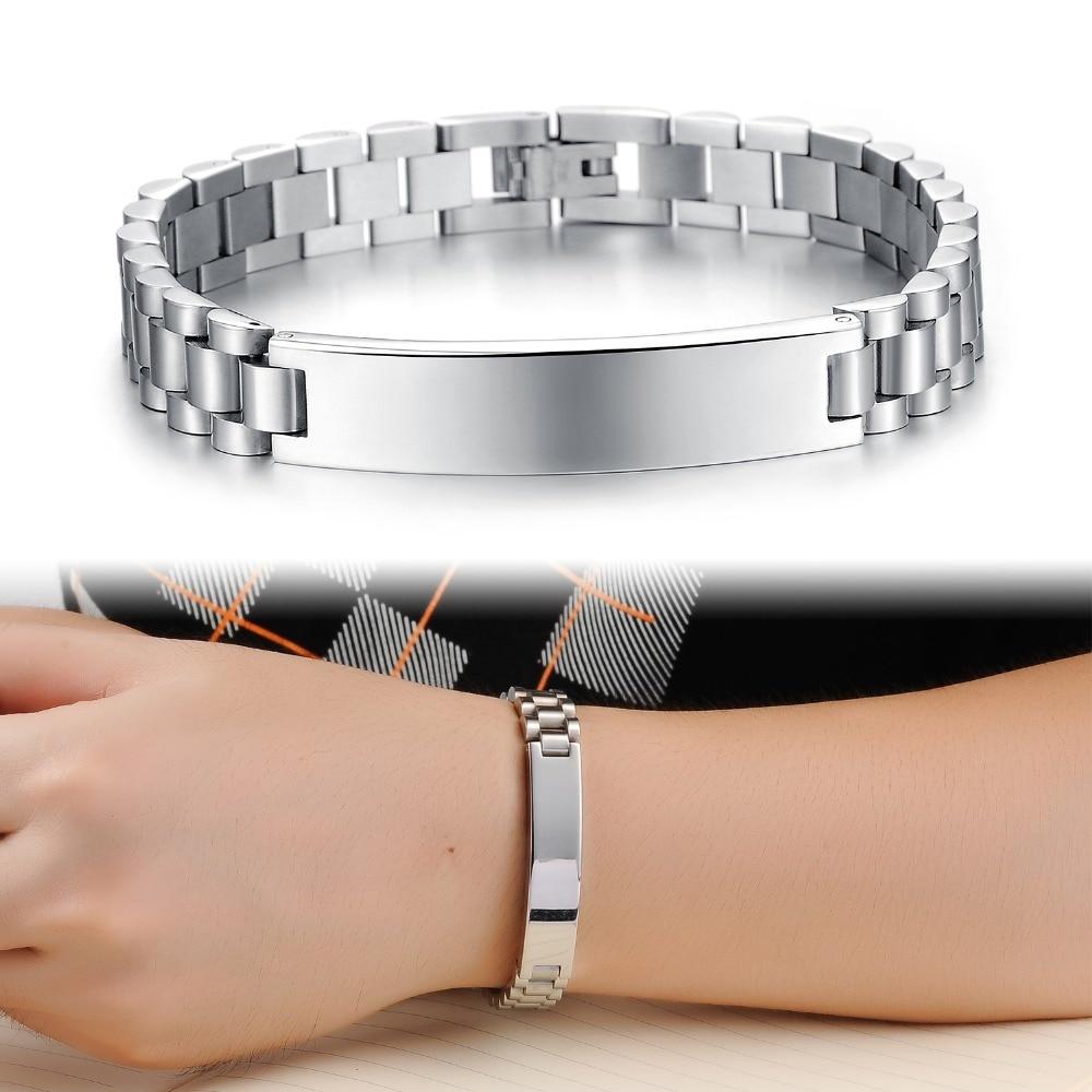 Men Fashion Casual Sporty Stainless Steel 21CM Long Jewelry Bangle