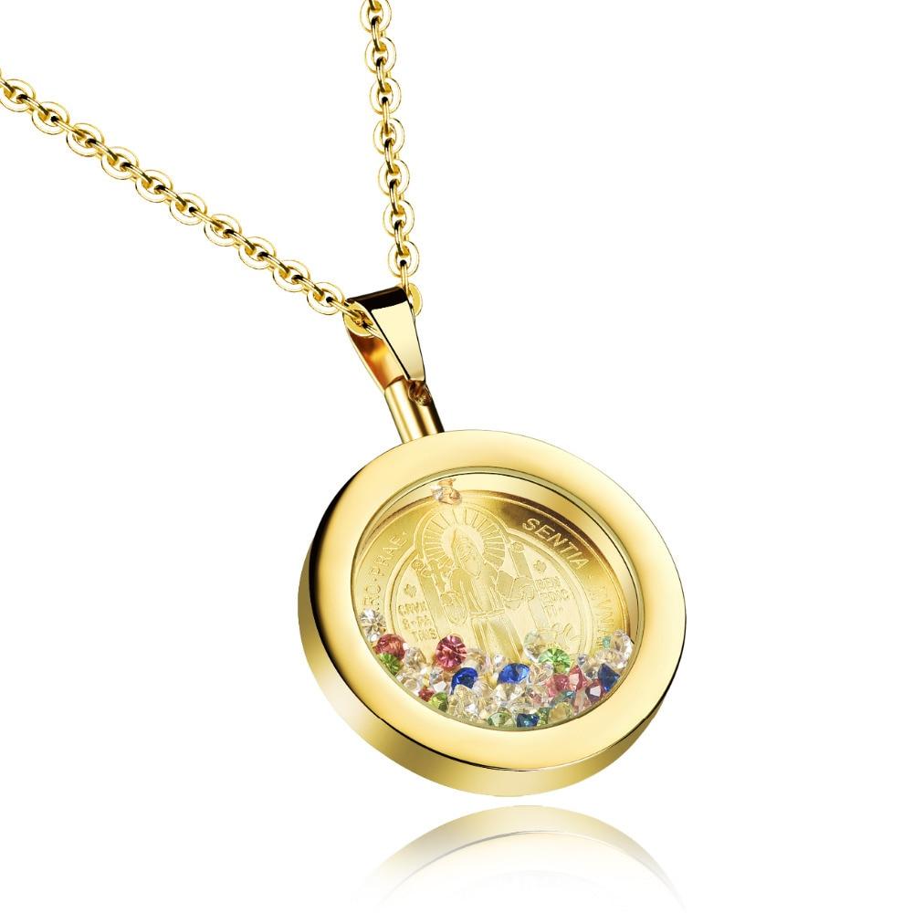 Religious Virgin of Guadalupe Pendant Necklace Fashion Women Men Stainless Steel Vintage Jewelry Link Chain Necklaces