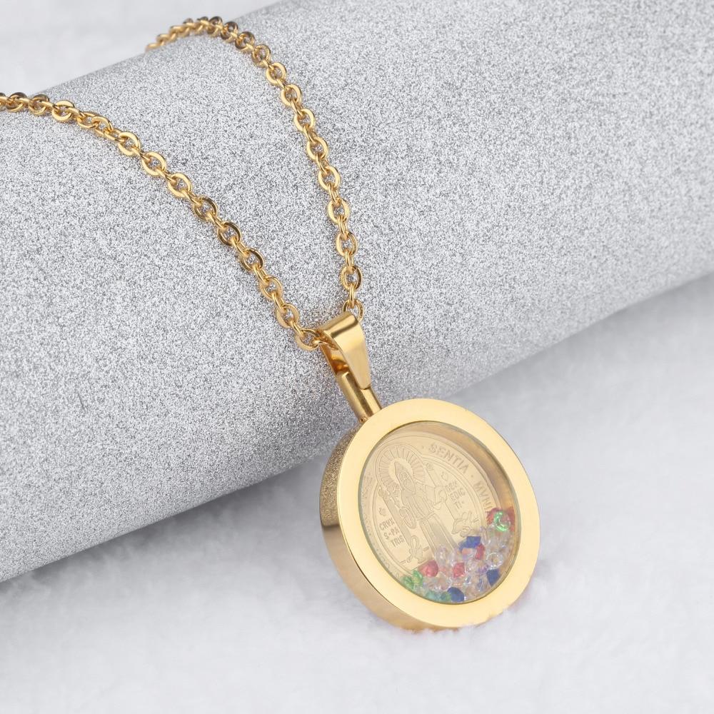 Religious Virgin of Guadalupe Pendant Necklace Fashion Women Men Stainless Steel Vintage Jewelry Link Chain Necklaces