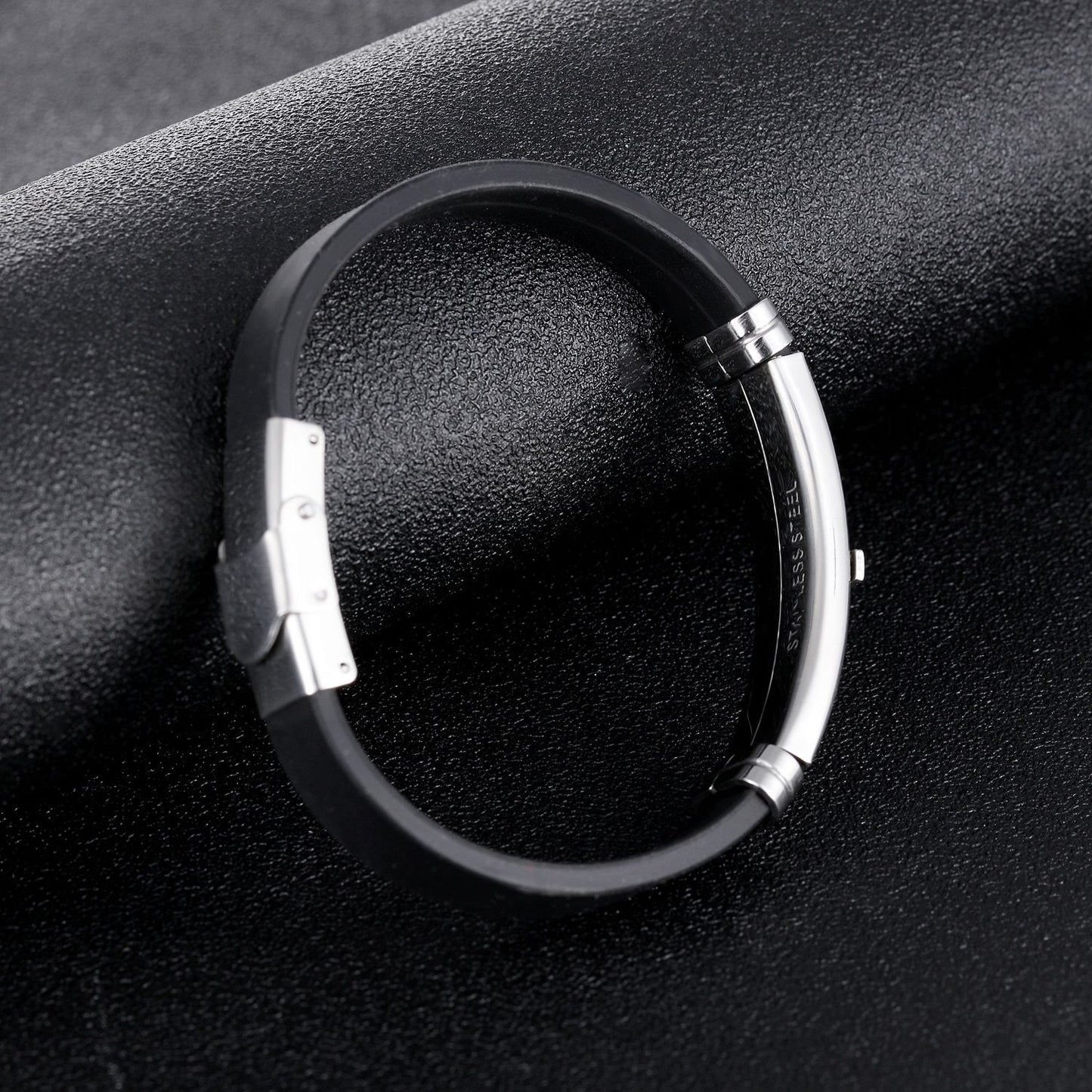 Silicone Bracelet Men Women Stainless Classic Thin Wristband ID Bracelet Gift Jewelry Adjustable Size