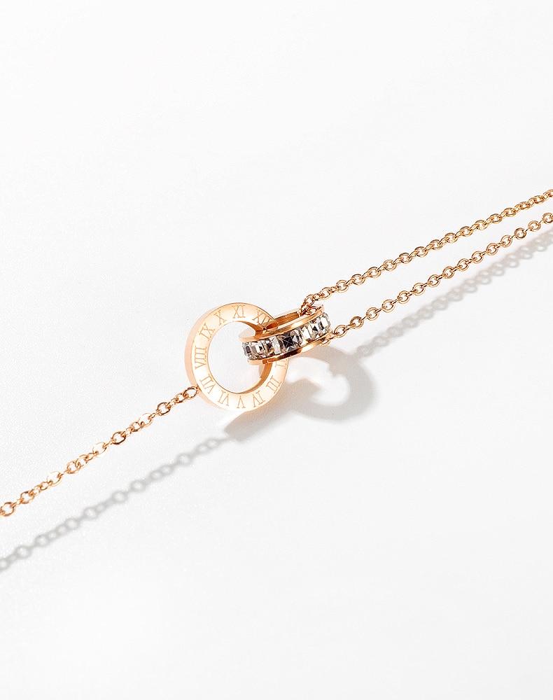 Roung Roma Number Chain Link Bracelet Stainless Steel Designer Charms Rose Gold Elegant