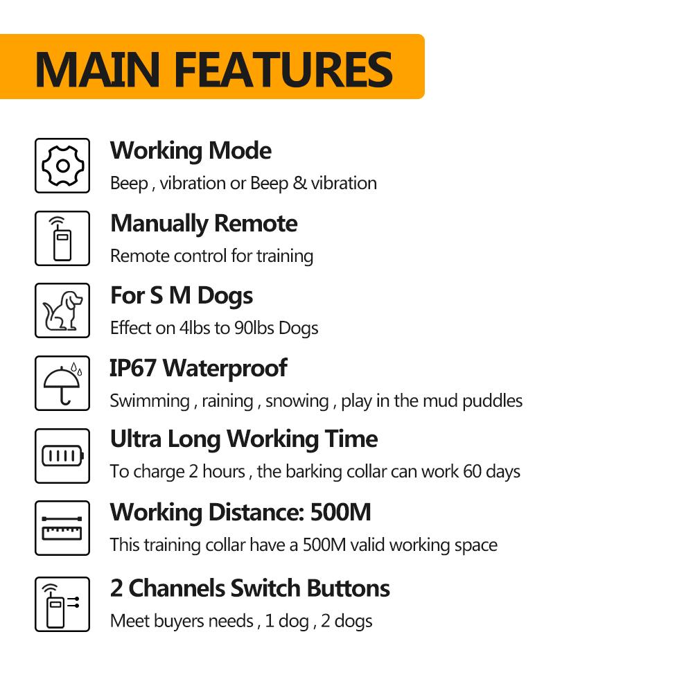 Anti-Dog Barking Dog Training bark Stopper Electric Shock Dog Training Training bark Stop Barking Electric Shock Collar