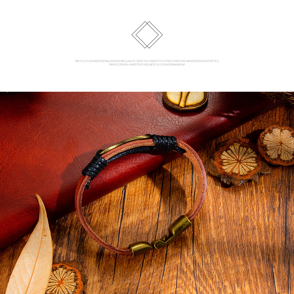 Punk personality woven endless 8 word leather bracelet