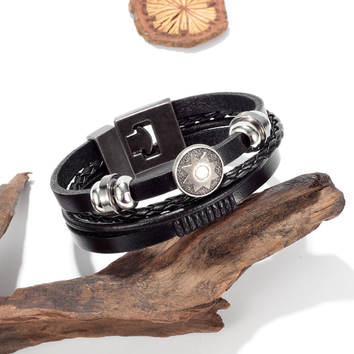 Street dance street shooting woven multi-layer sun leather bracelet bracelet