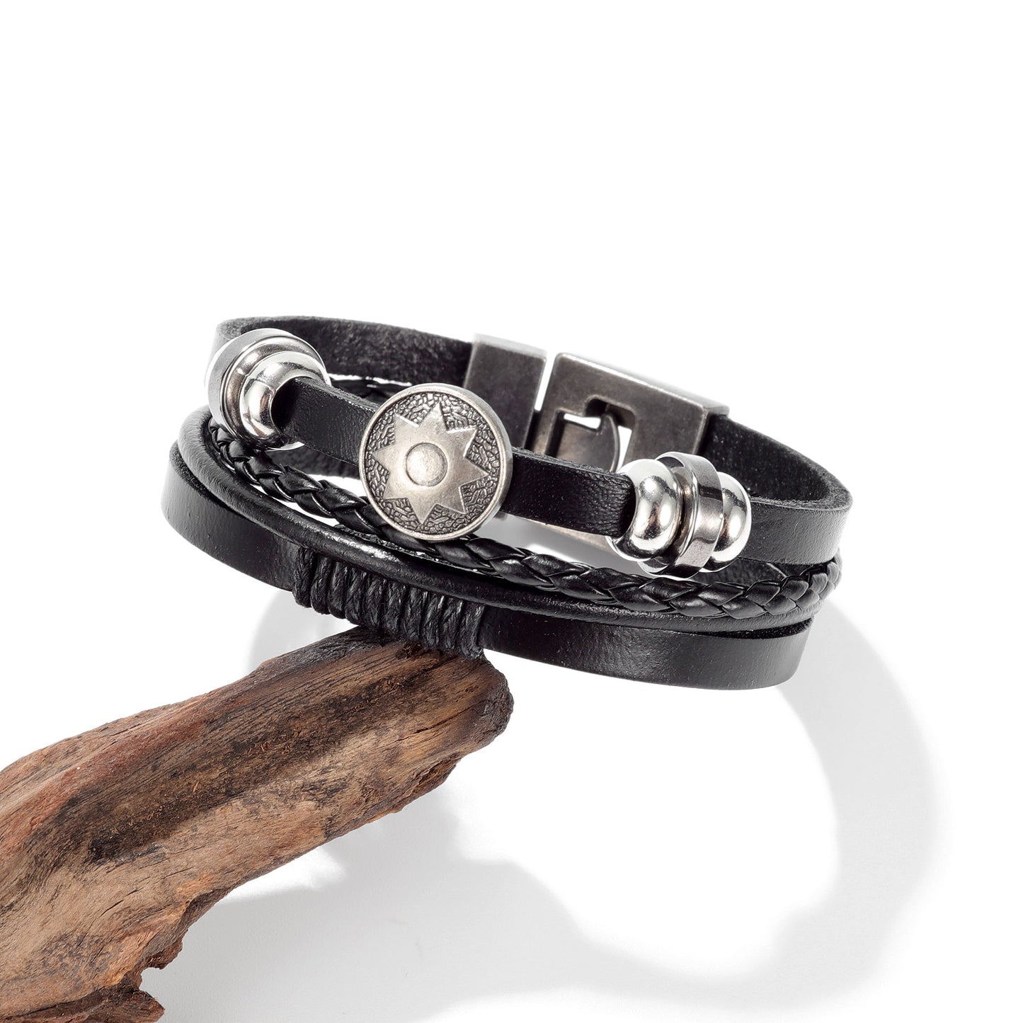 Street dance street shooting woven multi-layer sun leather bracelet bracelet