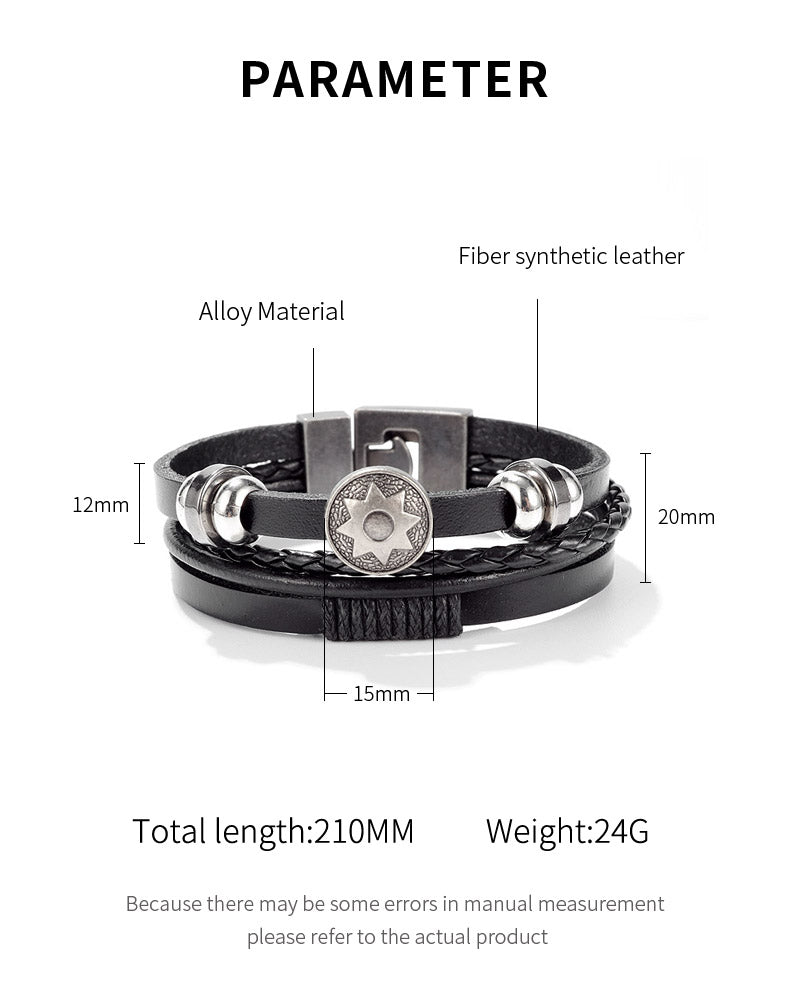 Street dance street shooting woven multi-layer sun leather bracelet bracelet