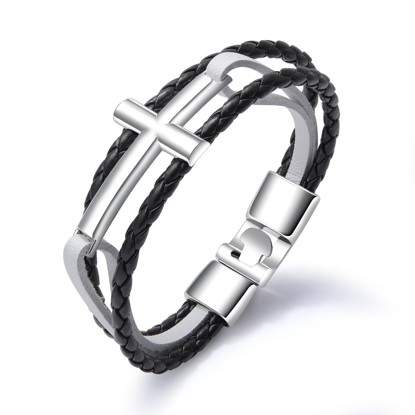 High Quality Leather - Cross Bracelet