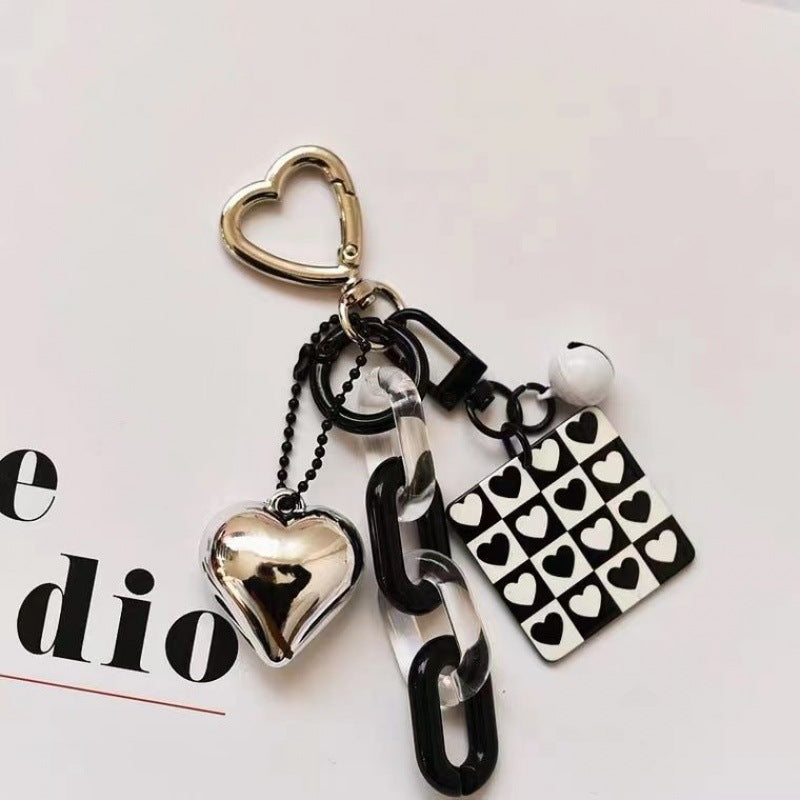 Love Chain Personality Trend Black Backpack Pendant Keychain Pendant