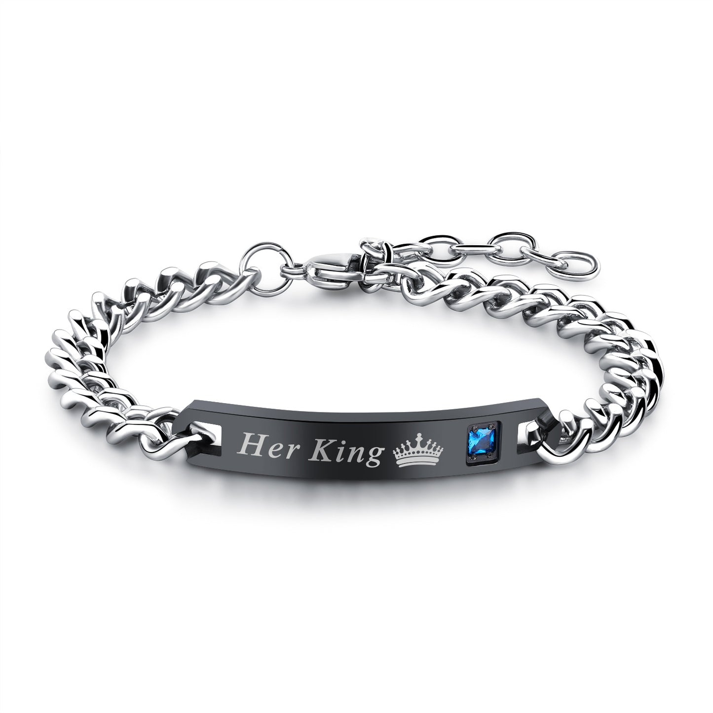 Titanium steel couple personality lettering bracelet