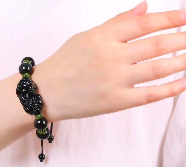 Fortune Rainbow Eye Obsidian PiXiu Bracelet