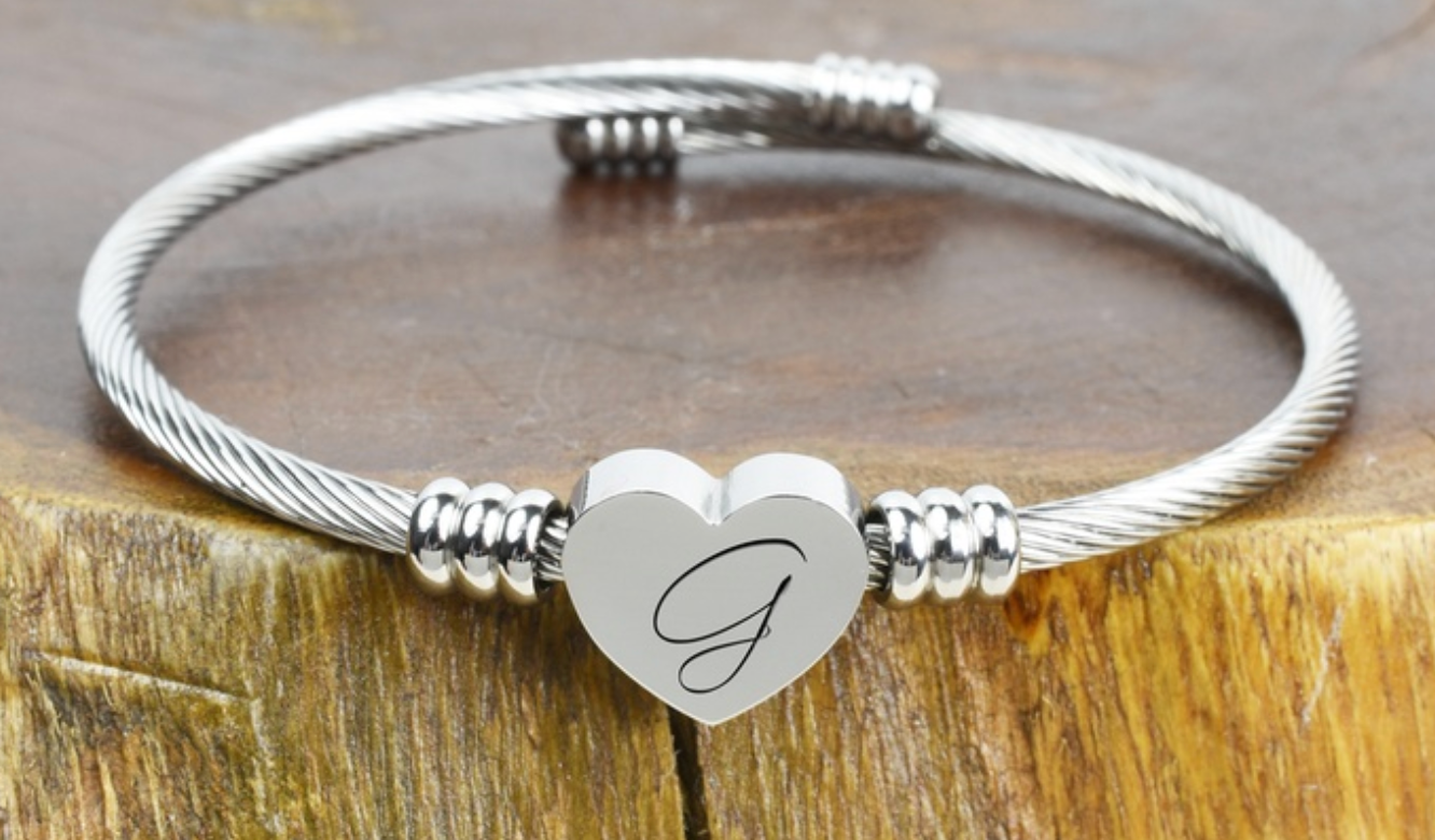Unique Engraved Heart Charm Bracelet-Limited Edition