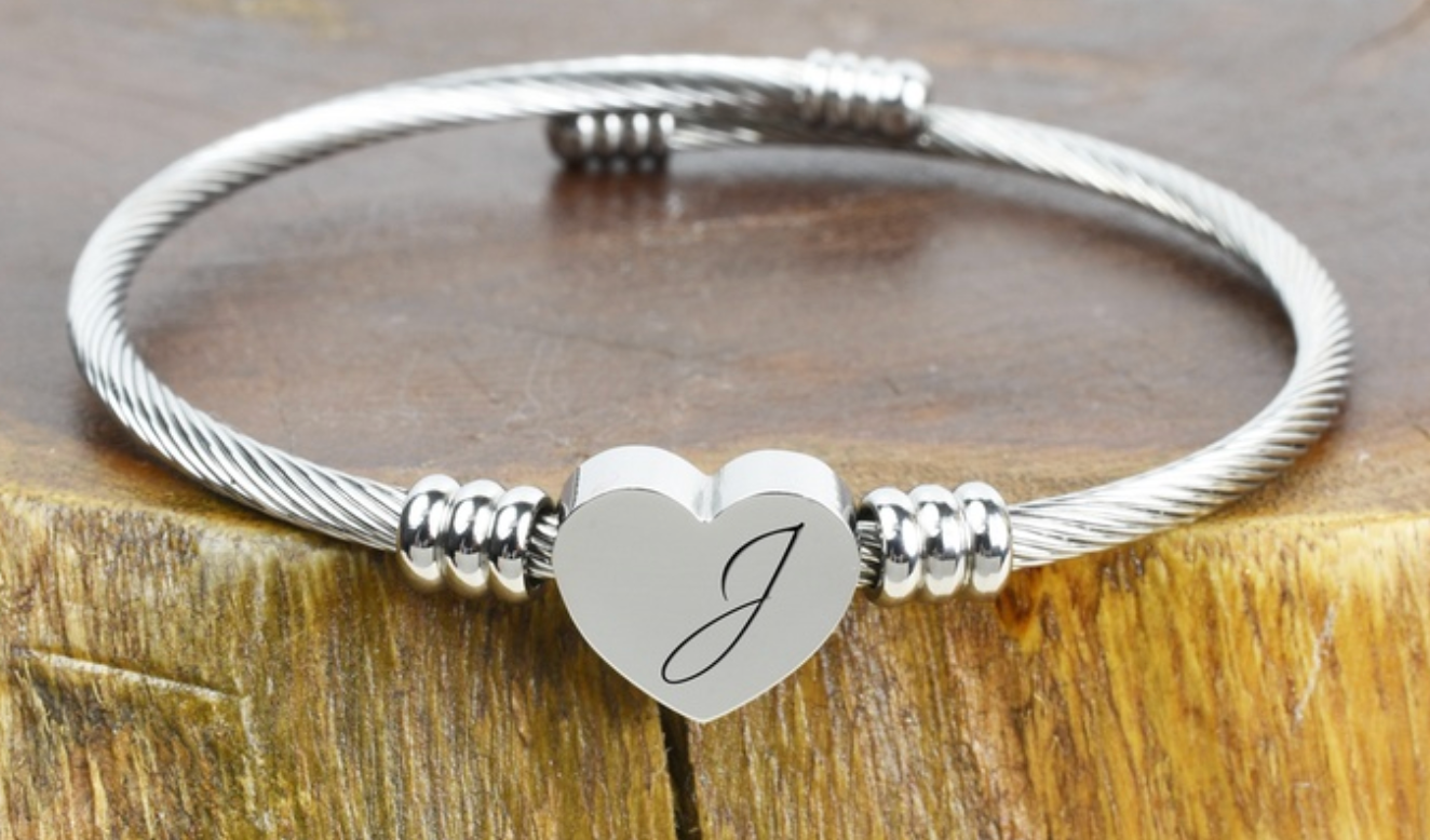 Unique Engraved Heart Charm Bracelet-Limited Edition