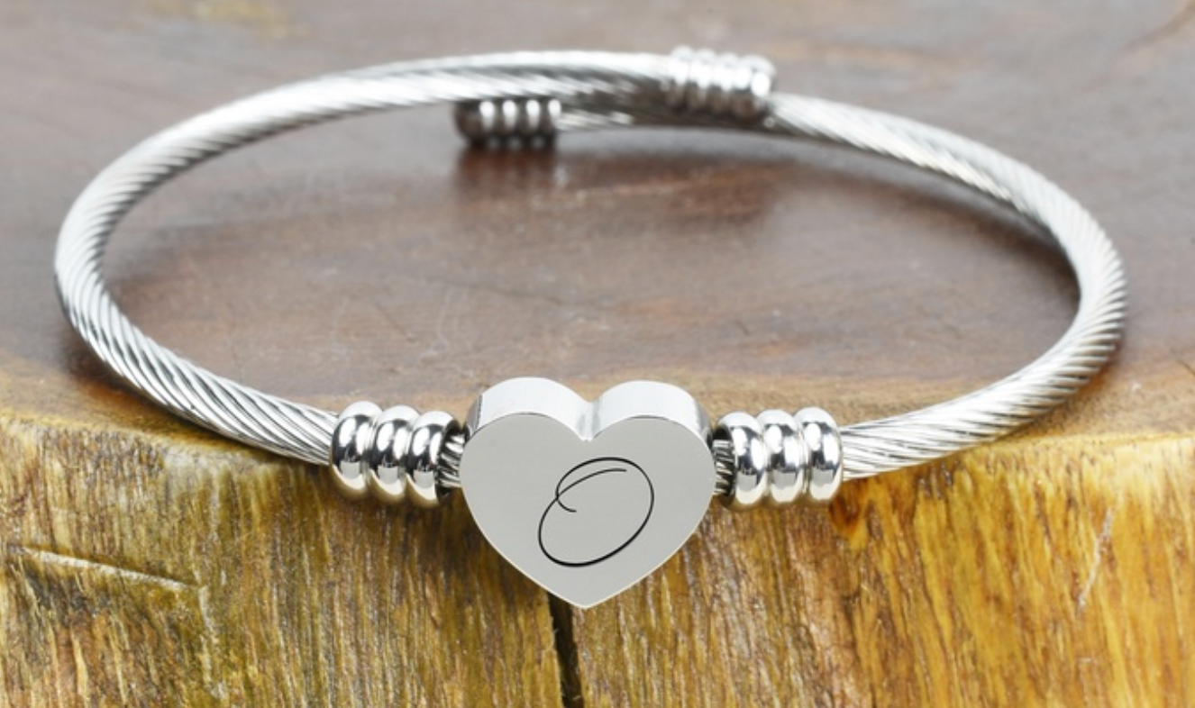 Unique Engraved Heart Charm Bracelet-Limited Edition