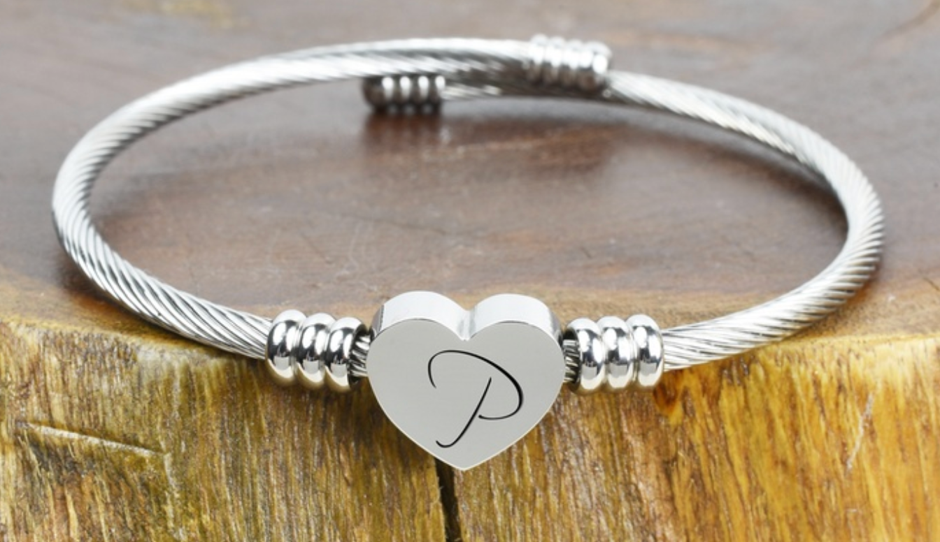 Unique Engraved Heart Charm Bracelet-Limited Edition