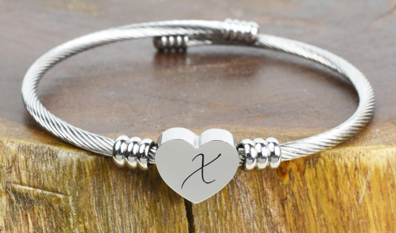 Unique Engraved Heart Charm Bracelet-Limited Edition