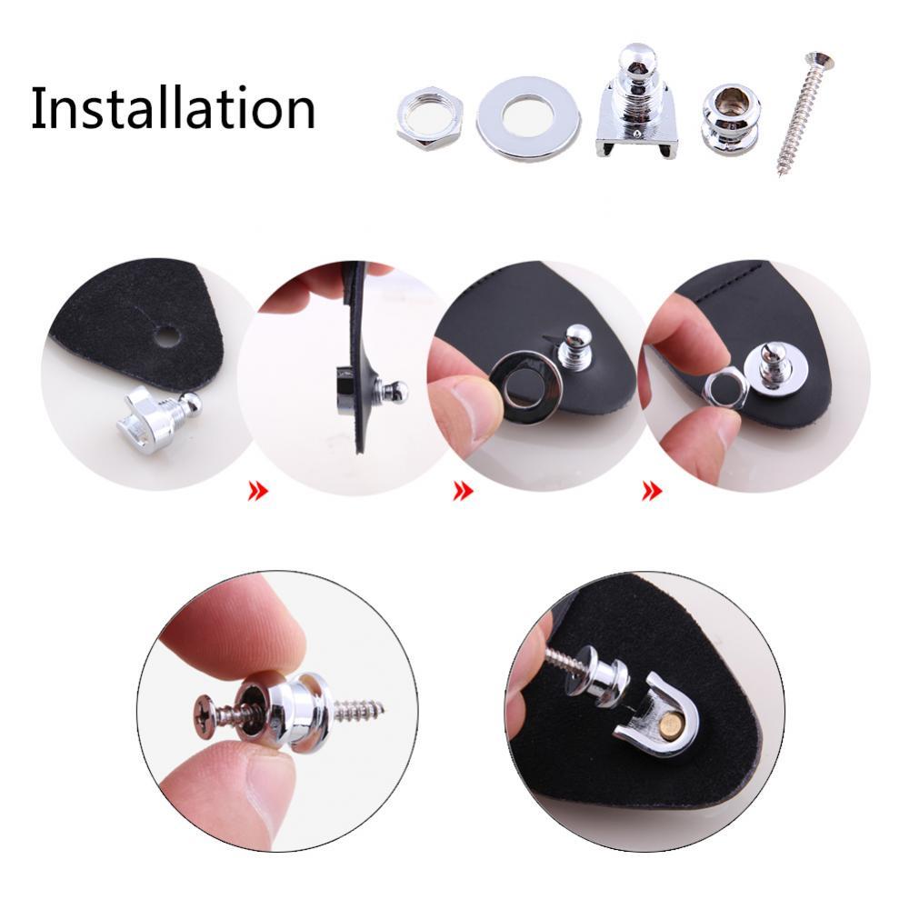 10pcs/bag Electric Guitar Metal Bass Strap Locks