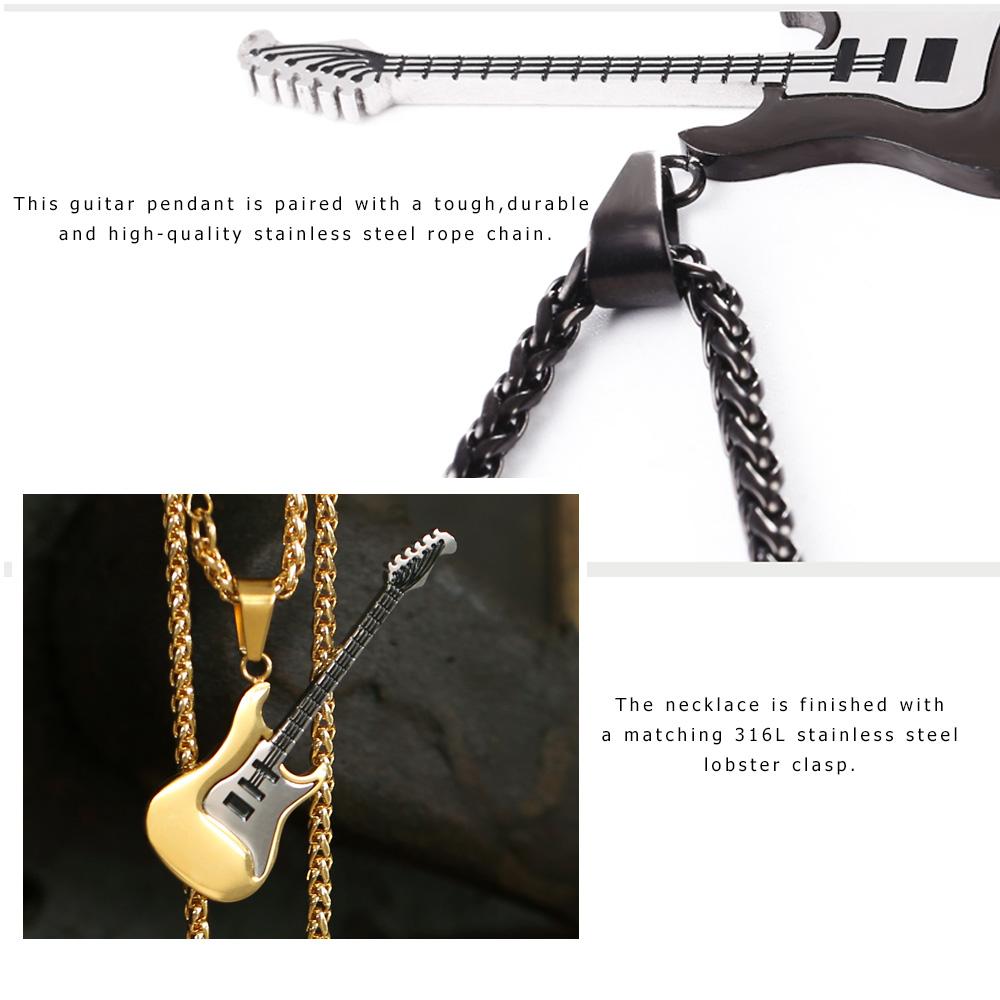 Unique Guitar Pendant Necklace