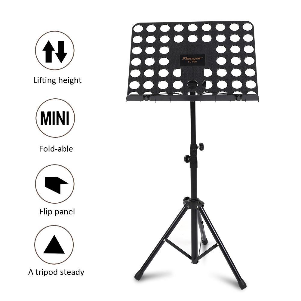 Flanger Music Book Stand Folding Musical Paper Sheet Bracket Black