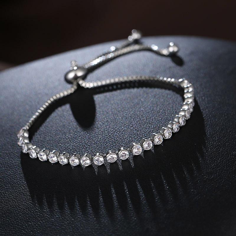 Rhinestone Adjustable Tennis Bracelet