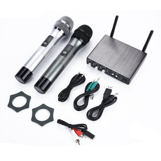 Dual Wireless Bluetooth Karaoke Handheld Microphone Various Frequency with Receiver Box