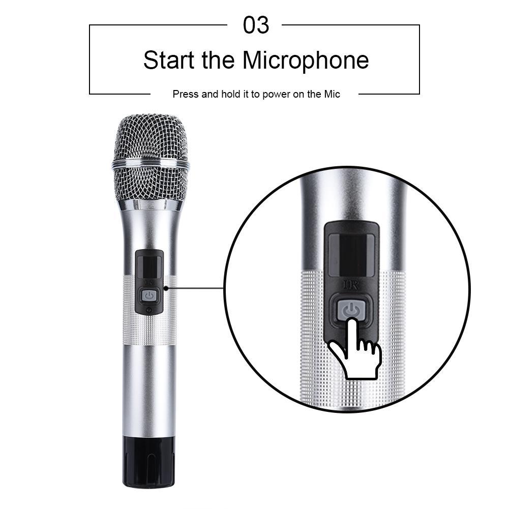 Dual Wireless Bluetooth Karaoke Handheld Microphone Various Frequency with Receiver Box