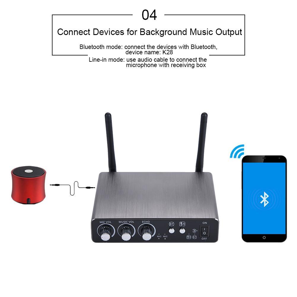 Dual Wireless Bluetooth Karaoke Handheld Microphone Various Frequency with Receiver Box