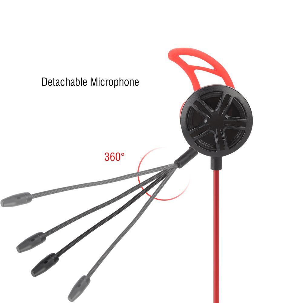 Wired In-ear Gaming Earphone Noise Cancelling Headset with Detachable Mic Microphone