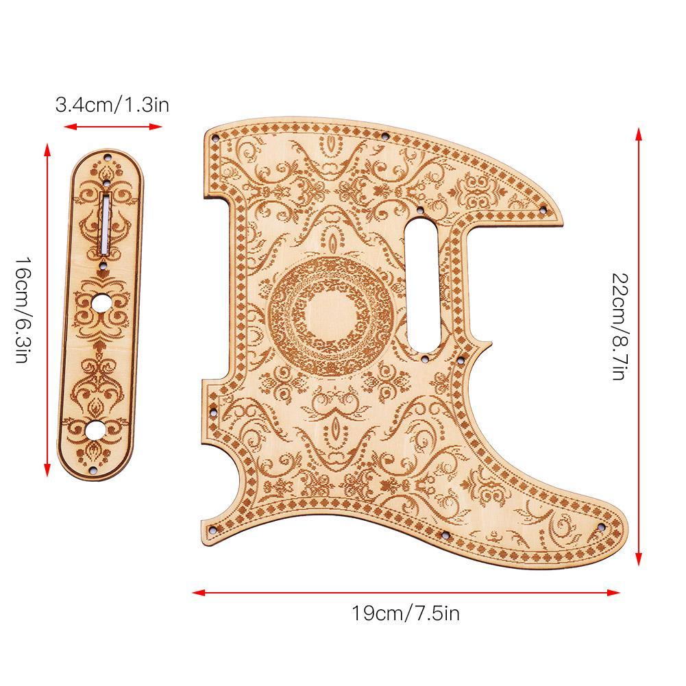 Maple Wood Plate Protector Pickguard Set