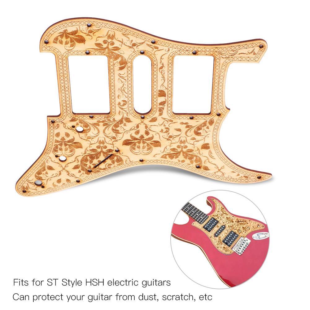 Maple Wooden Engraving Vintage Style Pickguard