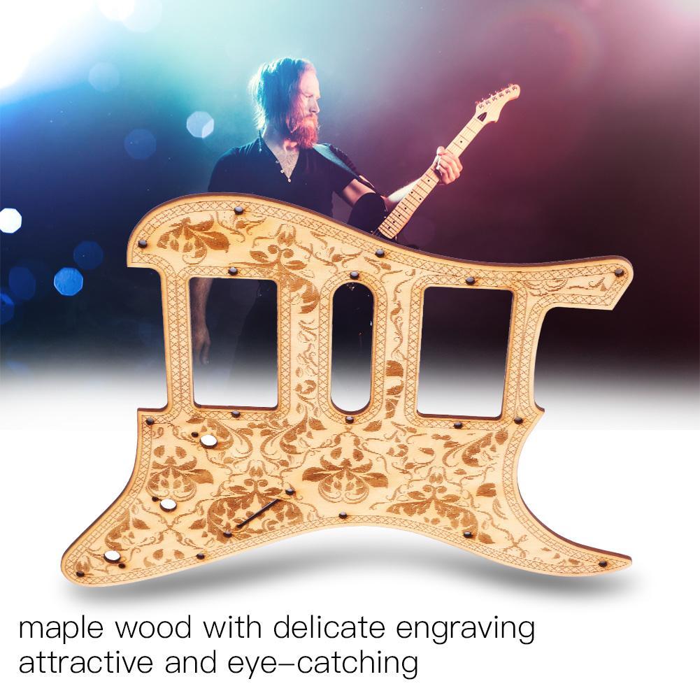 Maple Wooden Engraving Vintage Style Pickguard