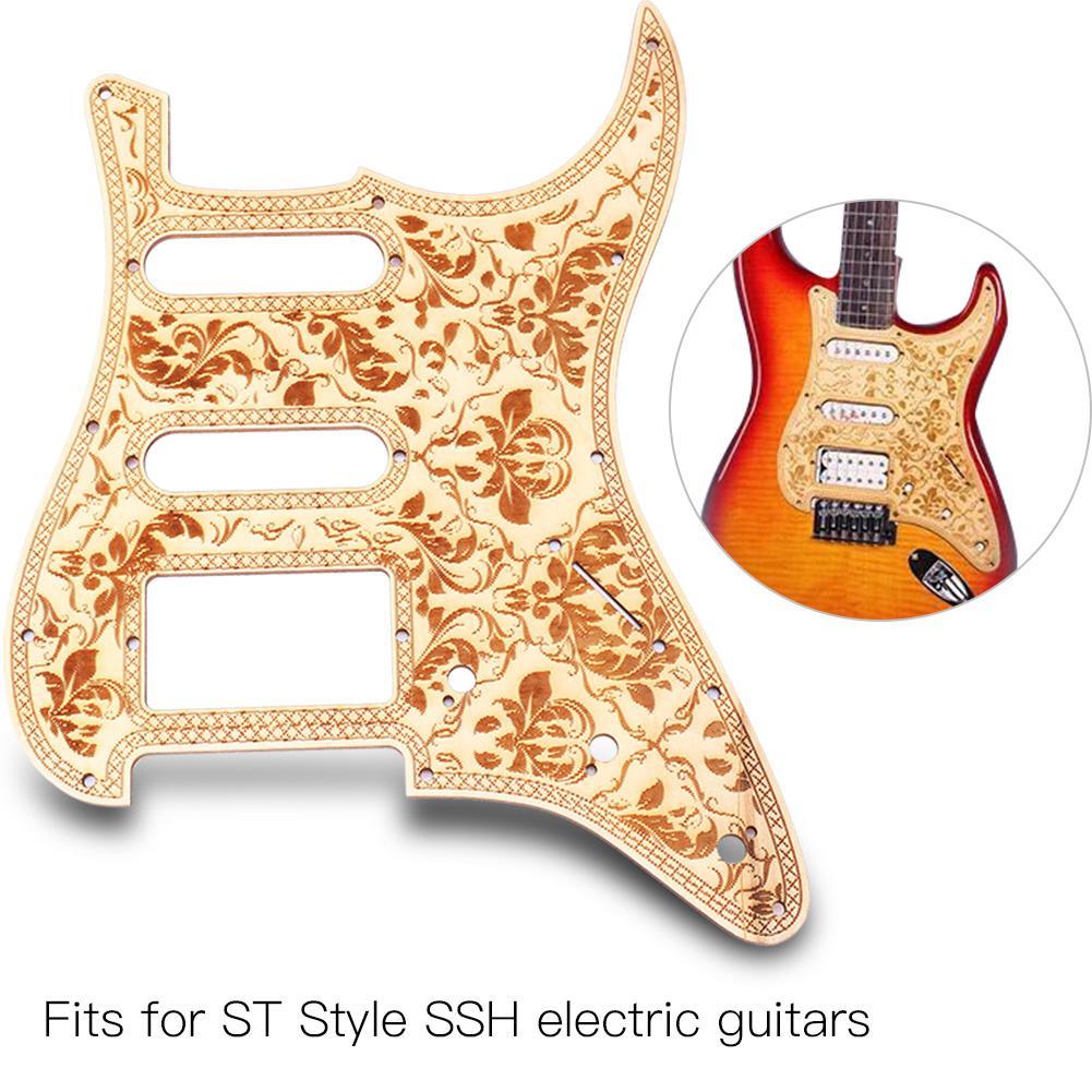 Maple Wooden Engraving Vintage Style Pickguard