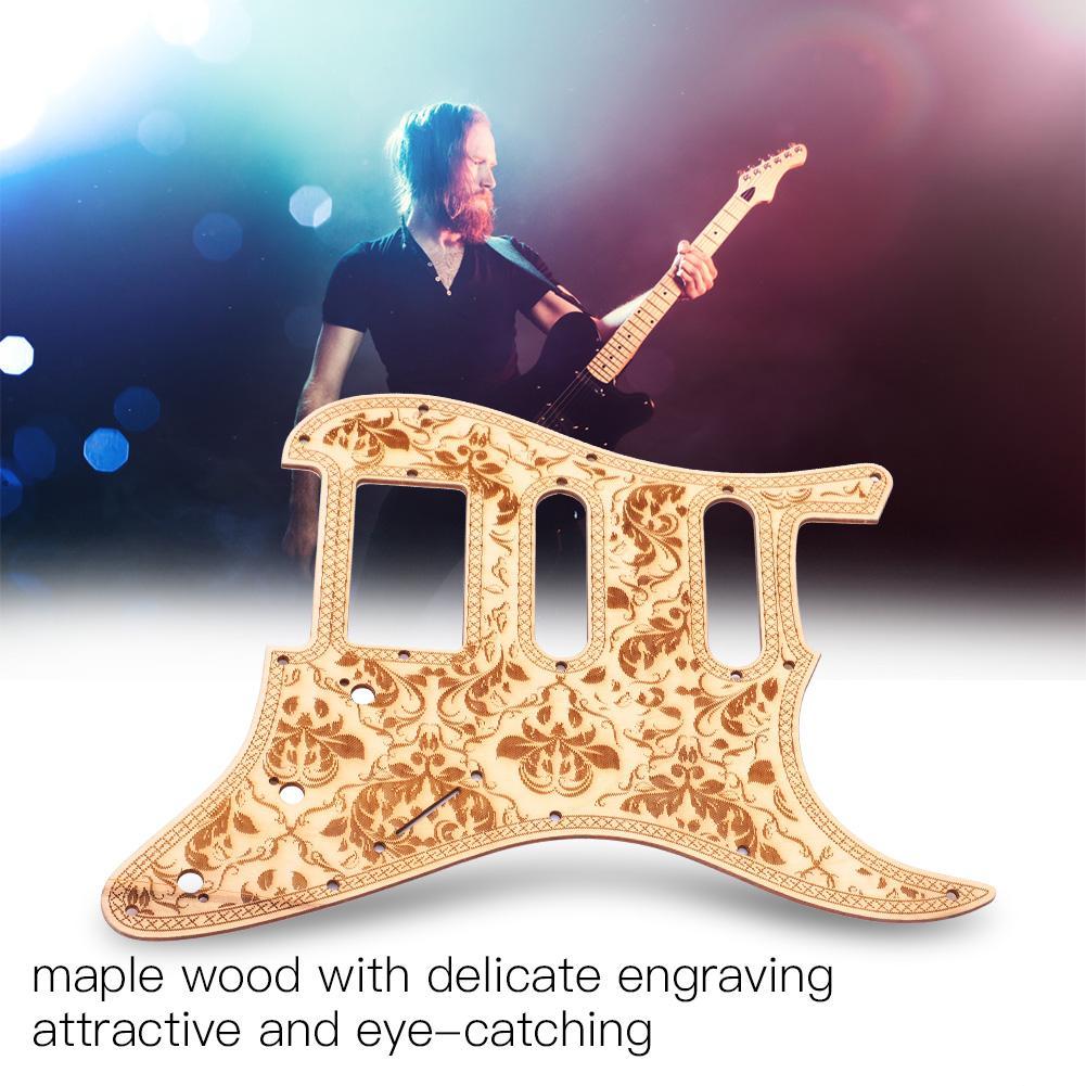 Maple Wooden Engraving Vintage Style Pickguard