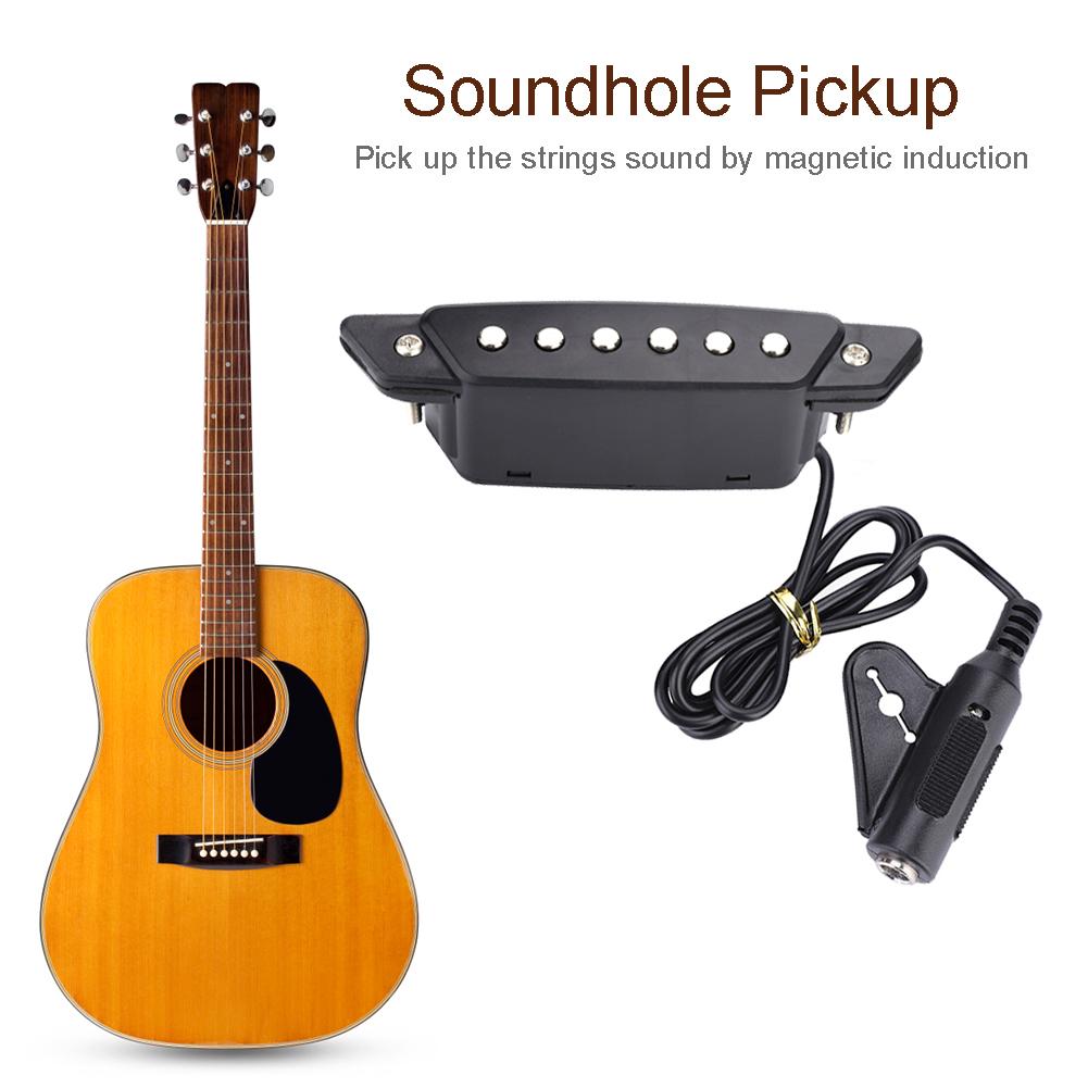 Magnetic Soundhole Pickup for Acoustic Guitar with End Pin Buckle