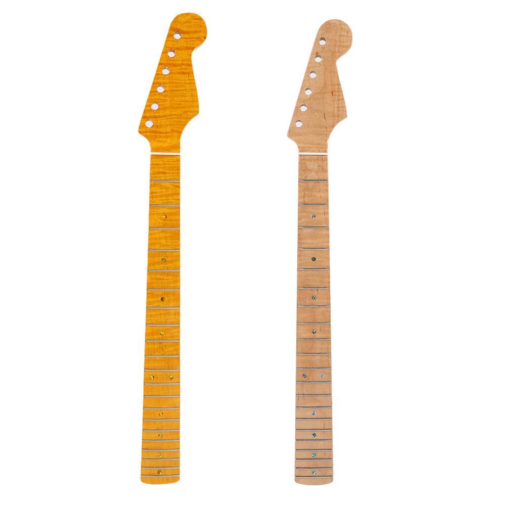 21 Fret Curly Maple Guitar Neck Abalone Shell Dots for ST Stratcaster Parts
