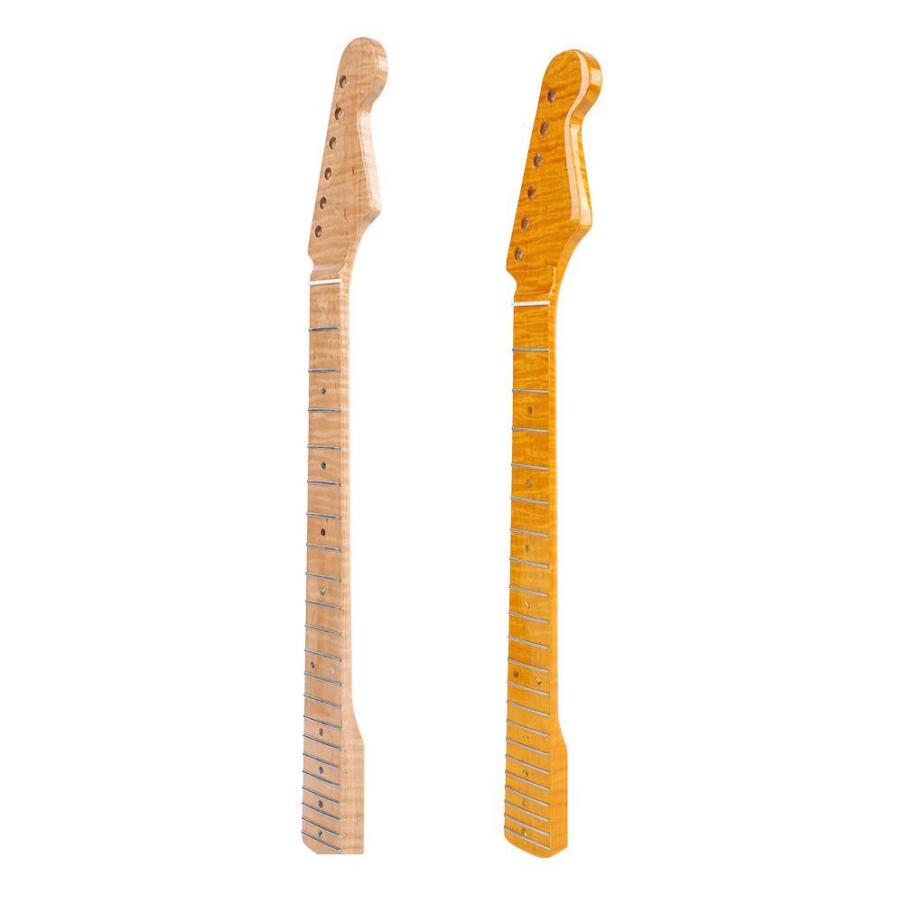 21 Fret Curly Maple Guitar Neck Abalone Shell Dots for ST Stratcaster Parts