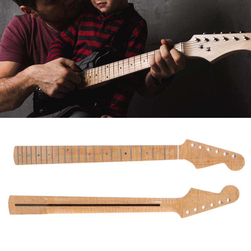 21 Fret Curly Maple Guitar Neck Abalone Shell Dots for ST Stratcaster Parts