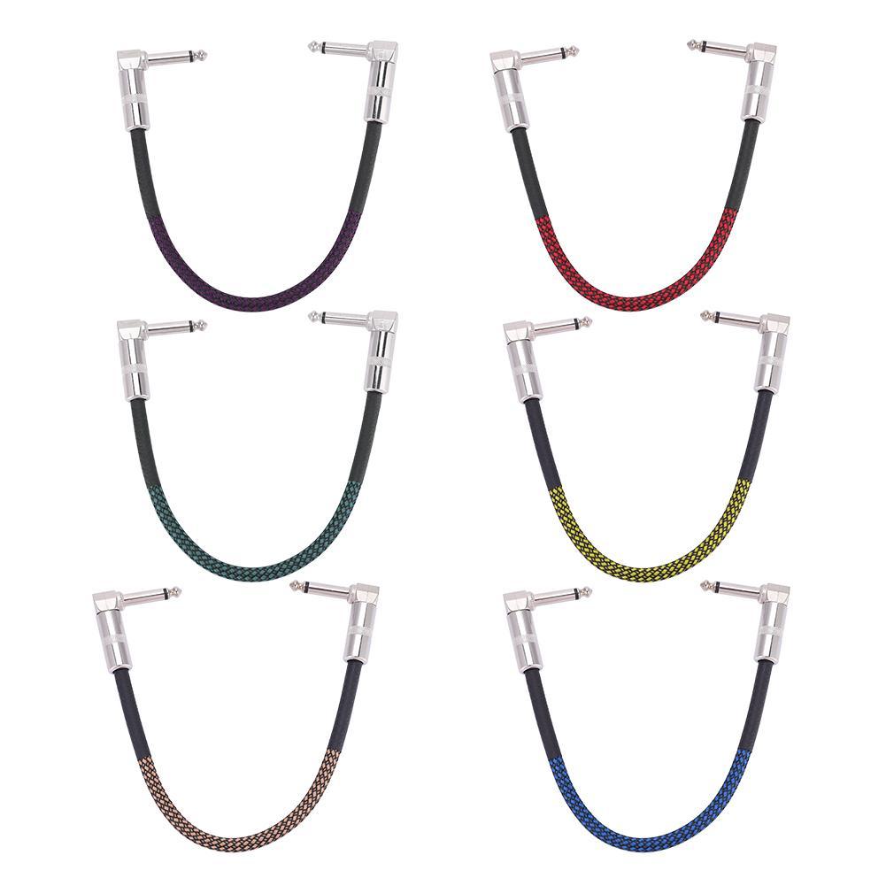 6Pcs 30cm Guitar Effect Pedal Board Patch Cable Cord 1/4 Right Angle Plug