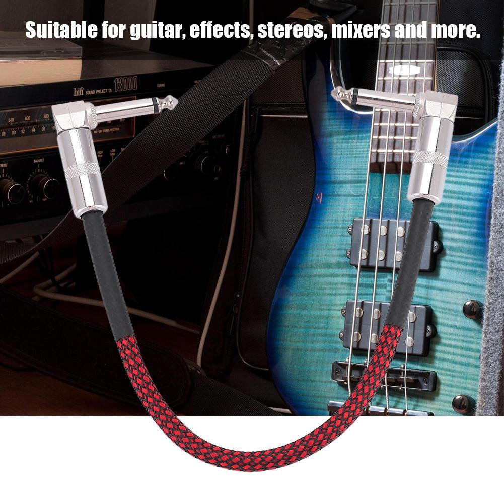 6Pcs 30cm Guitar Effect Pedal Board Patch Cable Cord 1/4 Right Angle Plug