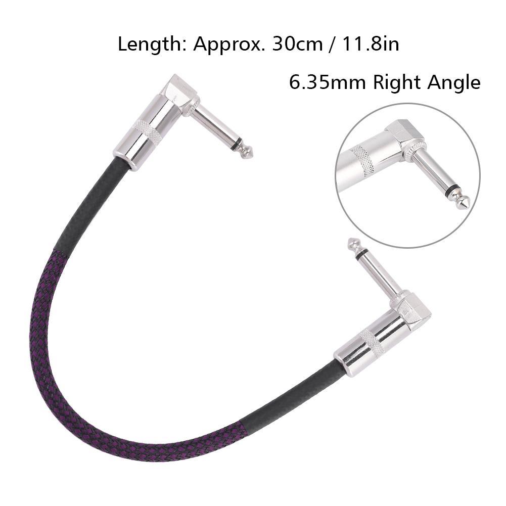6Pcs 30cm Guitar Effect Pedal Board Patch Cable Cord 1/4 Right Angle Plug