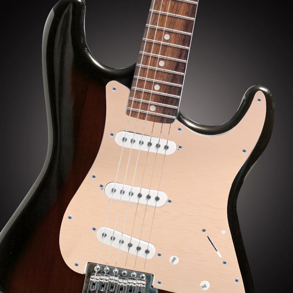 Aluminum Alloy Pickguard Scratch Plate Pick Guards for ST Style SSS Guitar(Gold)