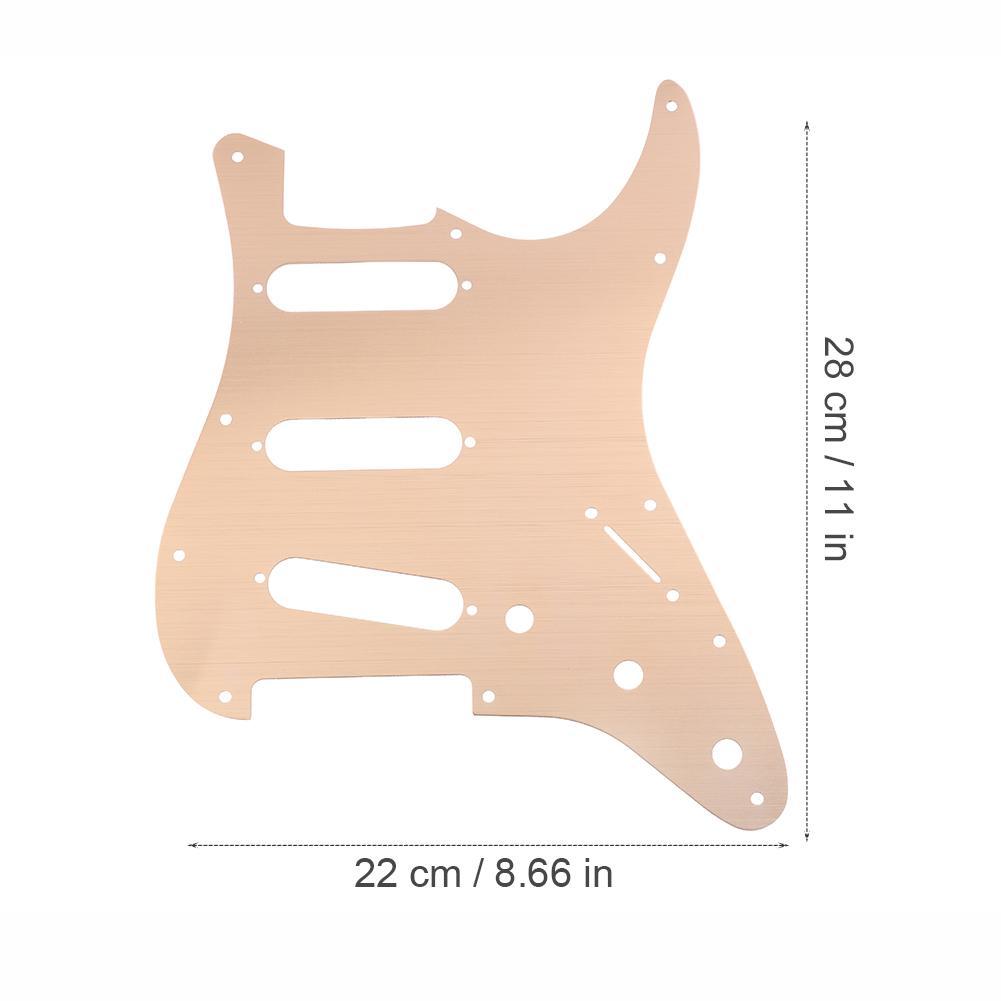 Aluminum Alloy Pickguard Scratch Plate Pick Guards for ST Style SSS Guitar(Gold)
