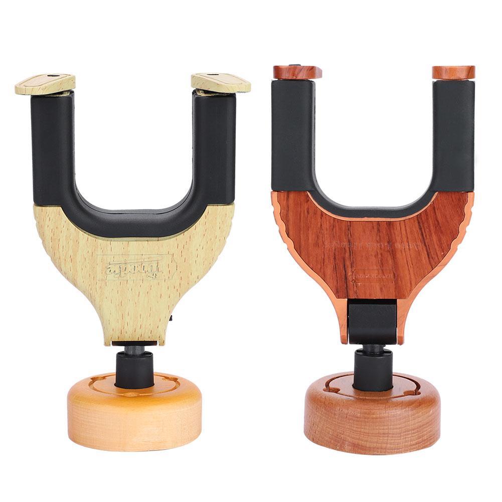 Guitar Wall Mount Hanger Holder Solid Wood Base Plastic Rubber Hook Body