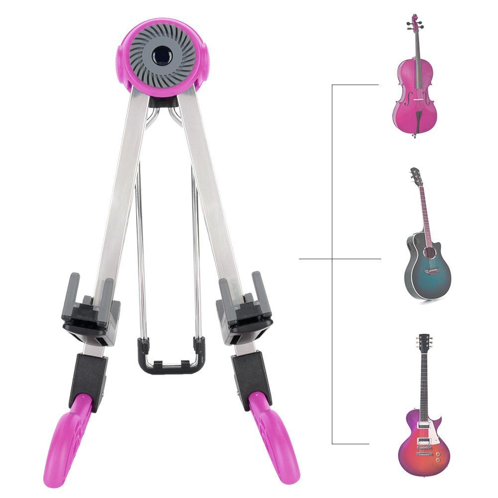 Guitar Stand, Foldable Instrument Stand ABS Material Universal for Acoustic,Classical, Electrical and Bass Guitar, FL-01P, Black