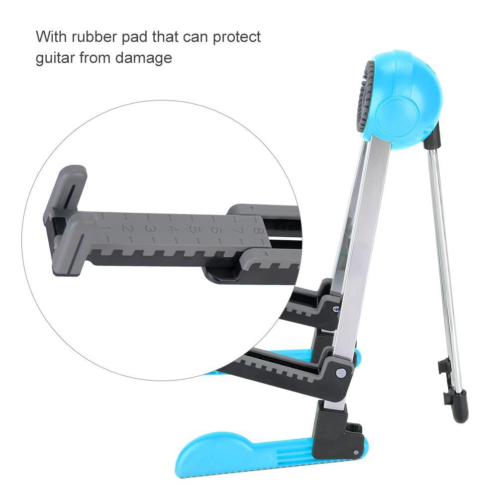 Guitar Stand, Foldable Instrument Stand ABS Material Universal for Acoustic,Classical, Electrical and Bass Guitar, FL-01P, Black