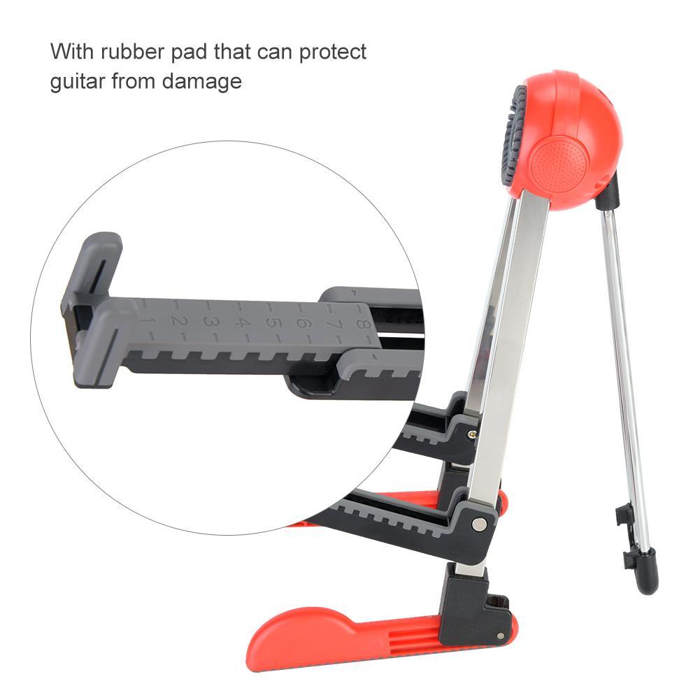 Guitar Stand, Foldable Instrument Stand ABS Material Universal for Acoustic,Classical, Electrical and Bass Guitar, FL-01P, Black